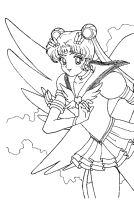 A coloring page of sailor moon